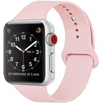 ZRO para Apple Watch Correa, Silicona Suave Reemplazo Sport Banda para 38mm iWatch Serie 3/ Serie 2/ Serie 1, Talla S/M, Rosa Vendimia