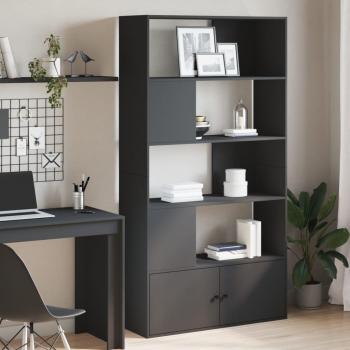 Estantería de madera de ingeniería 100x36x189 cm en Blanco, Negro y Roble Sonoma - Mueble de Almacenaje para Oficina, Estudio y Dormitorio