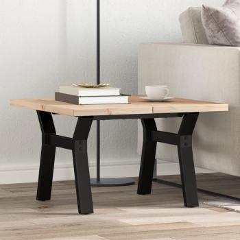 Mesa de centro vidaXL marco y madera maciza de pino y hierro 70x70x40,5cm color marrón para salón, comedor o auxiliar