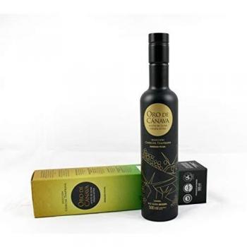 Oro de Cánava, Aceite de Oliva Virgen Extra Premium de Jaén, Denominación de Origen Sierra Mágina, Variedad Picual, Cosecha Temprana, Botella Cristal 500 ml con Estuche, Ideal para Regalo