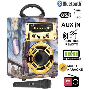 Dynasonic 120-3 - Mini Altavoz Bluetooth portátil, Color Oro