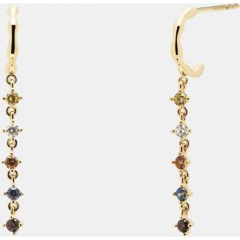 PDPAOLA AR01-303-U Five Collection Pendientes de Aro de Plata con Baño de Oro y Pedrería