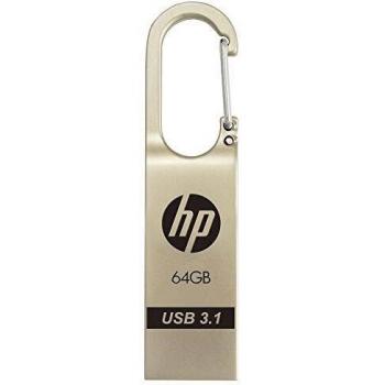 HP x760w Memoria USB 3.1 64GB - Diseño Metálico con Clip - Color Oro Claro