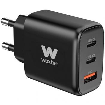 Cargador de Pared Woxter PE26-176, 2xUSB Tipo-C, Cable USB Tipo-C incluido, 1xUSB, 65W