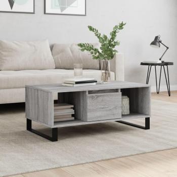 Mesa de centro Sonoma gris 90x50x36,5 cm madera contrachapada multicapa