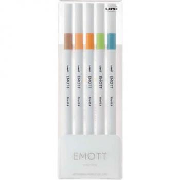Sada de Fineliners Uni Emott Nature, 0,4 mm, 5 colores