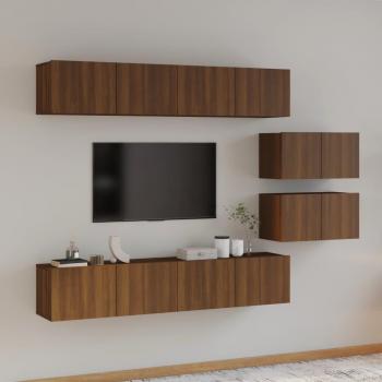 vidaXL Set de muebles para TV 6 piezas madera contrachapada roble marrón 80 x 30 x 30 cm, Mueble de Salón, Mueble Televisor, Mesa de TV