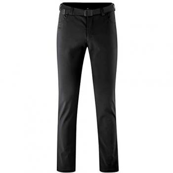 Maier Sports Perlit M Men's Softshell Pants - Warm, Windproof, Regular Fit, Size 46, Black