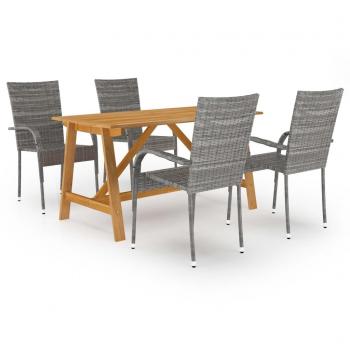 5-Piece Grey Garden Dining Set