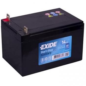 Batería Exide AGM EK143 14 Ah – 80A(EN) 12V, dimensiones 150x100x100mm, capacidad de arranque en frío (CCA) de 80