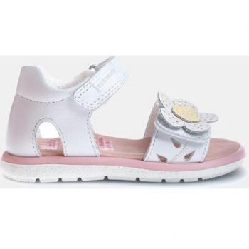 Sandalias abiertas de bebé niña en piel con cierre adherente - Blanco