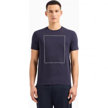 Armani Exchange Blue Logo Quadro T-shirt, Male, Blue, Size: XS