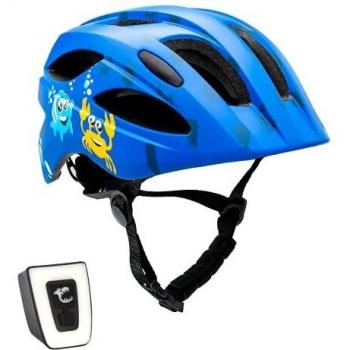 Casco de bicicleta para niños ajustable de tamaño infantil a juvenil | Tamaño 54-58 | Precioso casco de bicicleta para niños y niñas | Luz LED incorporada recargable | Homologado por la CE