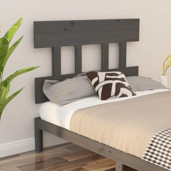 Cabecero de cama gris 78,5x3x81 cm madera maciza de pino