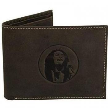 Xact Clothing - Cartera de piel auténtica para hombre, Caqui Oscuro,