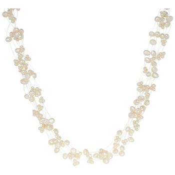 Collar de Perlas de Agua Dulce Valero Pearls - Plata Esterlina 925 - Diseño Elegante en Tonos Marrón y Blanco