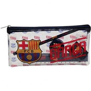 Estuche Transparente Multicolor FC Barcelona Junior