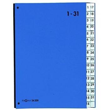 Carpeta de escritorio PAGNA Color, 32 compartimentos, numeración 1-31, formato A4, azul