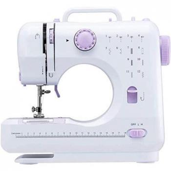 Máquina de Coser Portátil Mini Maquina de Coser Eléctrica Overlocker Hogar, 12 Puntadas 2 Velocidades con Pedal de pie para Coser Fácilmente, Principiantes, Niños