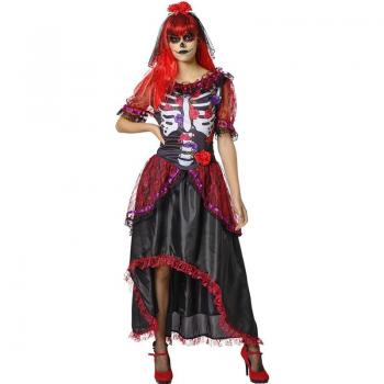 Disfraz de Catrina vestido rojo para mujer