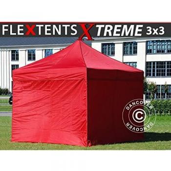 Carpa Plegable Rápida FleXtents Xtreme 50 3x3m Roja con Estructura Pop-Up
