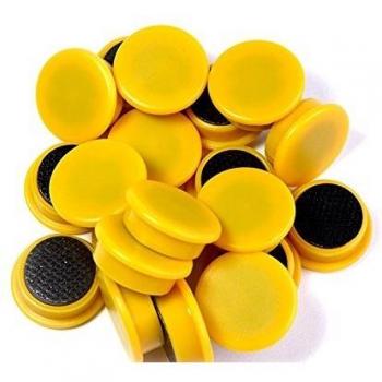 Imanes Redondos Amarillos de 20mm para Pizarra Magnética Faibo - Bolsa de 20 Unidades