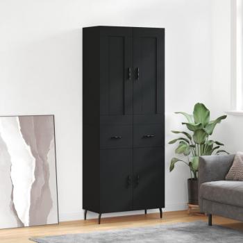Alacena aparador alto de madera multicapa contrachapada negro 69,5x34x180 cm