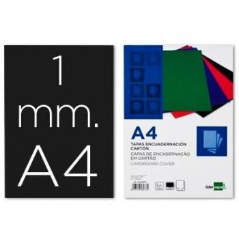 Liderpapel 64088 - Pack de 50 tapas de encuadernación, carton 1 mm, A4, color negro
