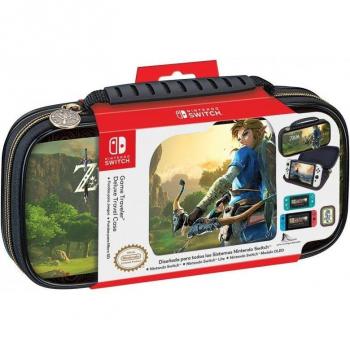 Funda de Transporte The Legend of Zelda para Nintendo Switch/Switch OLED/Switch Lite, Estuche Protector con Almacenamiento para Juegos y Tarjetas MicroSD, Diseño Breath of the Wild, Producto Oficial NNS39AC