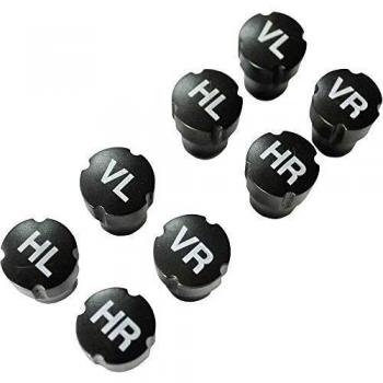 Set de 8 Ventil Caps Universales Negras para Auto y Moto HP