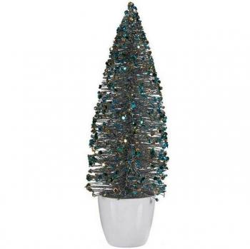 Árbol de Navidad Mediano 10 x 33 x 10 cm Azul Dorado Plástico