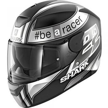 Shark Moto Casco Hark – D de skwal Sam lowes Mat, Negro/Blanco, tamaño XL