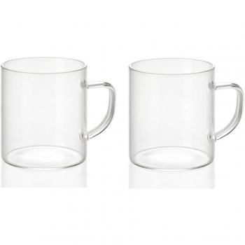 Set de 2 Tazas de Vidrio Andrea House - Exquisita Elección para Disfrutar Bebidas