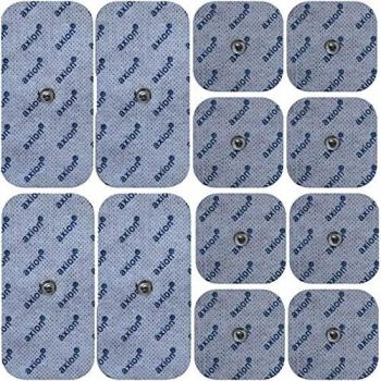 Axion Set Eléctrodos Mixtos TENS-EMS Sanitas Beurer 12 Unidades, 12 Electrodos Compatibles con Vitalcontrol Sanitas Beurer E Hydas, Conexión de Botón 3