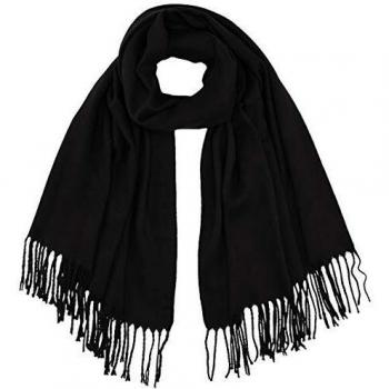 Only ONLANNALI Weaved Scarf CC Bufanda, negro, Talla única para Mujer