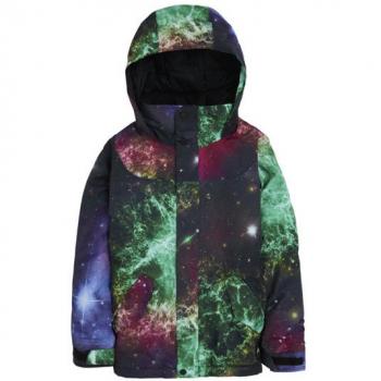 Burton Chaqueta Elodie 2l Multicolor para niños, impermeable, transpirable, con costuras selladas, capucha ajustable, cierre frontal completo, bolsillos laterales con cremallera y diseño colorido