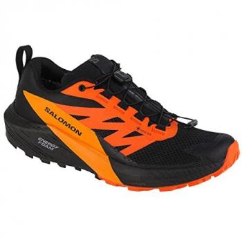 Zapatillas de Trail Running Salomon Sense Ride 5 GORE-TEX negro naranja - Talla 42, impermeables, diseño ligero, suela con buena tracción, amortiguación adecuada para largas distancias