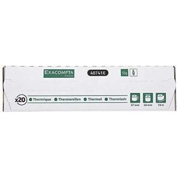 Exacompta rollo para sumadora termico 55g 57x40x12 ,18 m,  paquete de 5 unidades