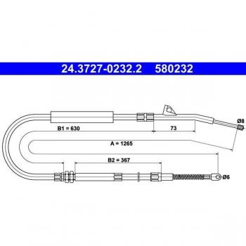 Cable de freno de mano ATE 24.3727-0232.2
