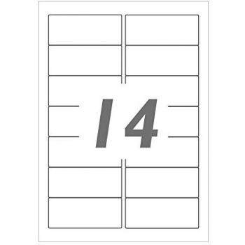 Cablematic PN20071610010174094 - BM27 Etiquetas Adhesivas Blancas para Impresora A4, 99.1 x 38.1 mm, 100 Hojas, Blanco