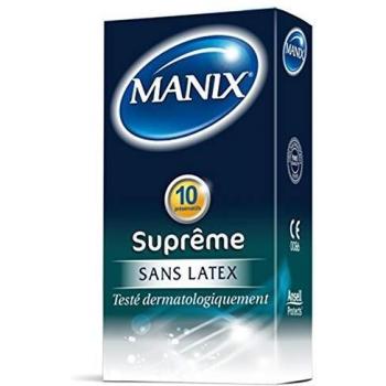 Preservativos Manix Supreme 100% sin látex, paquete de 10