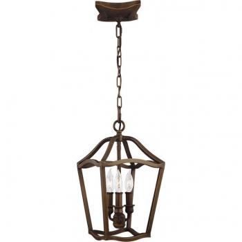 Lámpara colgante Yarmouth de latón pintado, 3 luces, envejecido, 39,1 cm