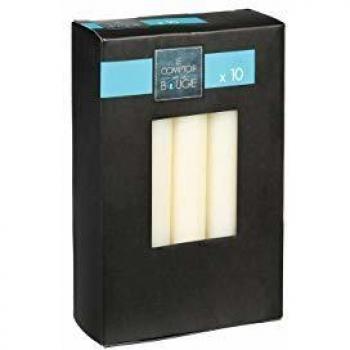 Juego de 10 velas de palo marfil H 16 cm - 45g
