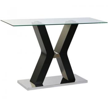 Consola de Cristal Templado y MDF Negro 120x40x76 cm FIJALO