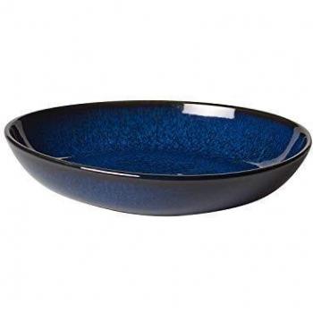 Villeroy & Boch - cuenco plano pequeño Lave bleu, 22 x 21 x 4,2 cm, un elegante cuenco de loza para pequeñas guarniciones y ensaladas, apto para lavavajillas y microondas