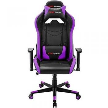 Mars Gaming MGC3BP, Silla Gaming Ergonómica, Cojín Lumbar y Cervical, Morado