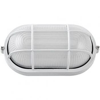 Aplique exterior oval aluminio Apus grande 1xE27 blanco