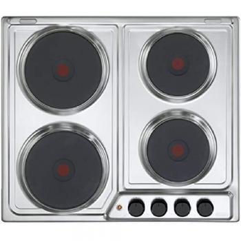 De'Longhi FFI 46 ER - Piano de Cocción Eléctrico Empotrado de Acero Inoxidable 60 cm con 4 Quemadores