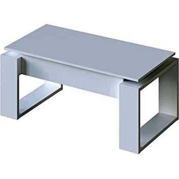 Mesa de Centro elevable, Mesita para Salon, Mesa Auxiliar, Modelo Nova, Acabado en Color Blanco Artik, Medidas: 105 cm