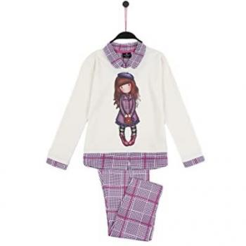 Pijama Santoro Gorjuss Manga Larga Beige Multicolor para Niña